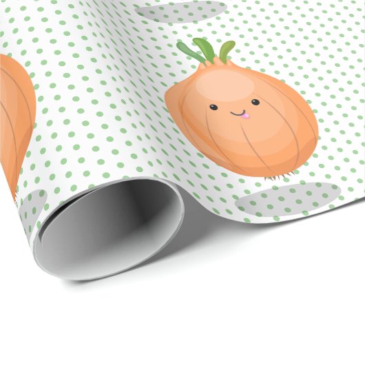 Mooie bruine uiengroene cartoon illustratie cadeaupapier (Rol Hoek)