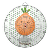 Mooie bruine uiengroene cartoon illustratie dartbord (Voorkant)