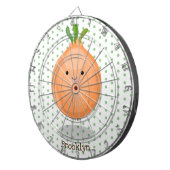 Mooie bruine uiengroene cartoon illustratie dartbord (Voorkant Rechts)