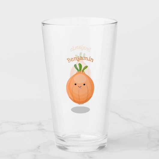 Mooie bruine uiengroene cartoon illustratie glas (Voorkant)