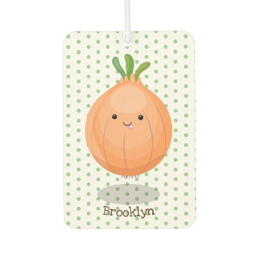 Mooie bruine uiengroene cartoon illustratie luchtverfrisser (Voorkant)