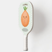 Mooie bruine uiengroene cartoon illustratie pickleball paddle (Links)