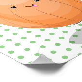 Mooie bruine uiengroene cartoon illustratie poster (Hoek)