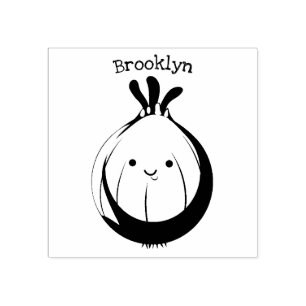 Mooie bruine uiengroene cartoon illustratie rubberstempel