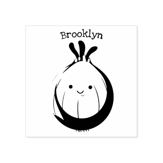 Mooie bruine uiengroene cartoon illustratie rubberstempel (Afrduk)