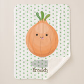 Mooie bruine uiengroene cartoon illustratie sherpa deken (Voorkant)