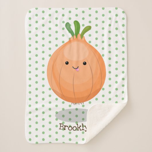 Mooie bruine uiengroene cartoon illustratie sherpa deken (Voorkant)