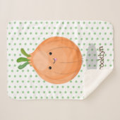 Mooie bruine uiengroene cartoon illustratie sherpa deken (Voorkant (horizontaal))