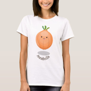 Mooie bruine uiengroene cartoon illustratie t-shirt