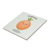 Mooie bruine uiengroene cartoon illustratie tegeltje (Zijkant)