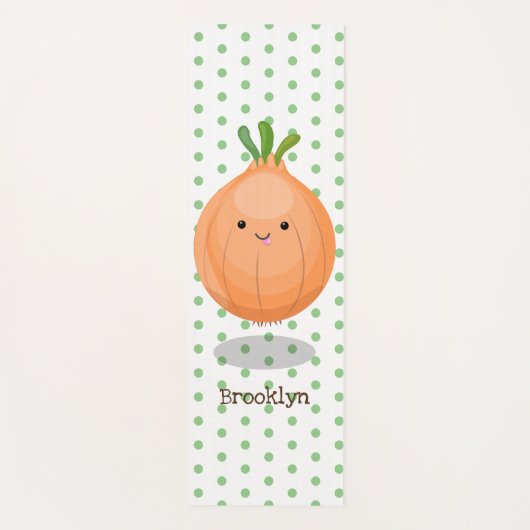 Mooie bruine uiengroene cartoon illustratie yogamat (Voorkant)