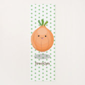 Mooie bruine uiengroene cartoon illustratie yogamat (Achterkant)