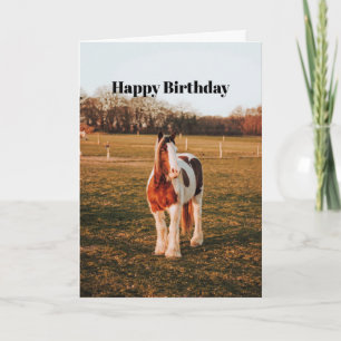 Mooie bruine verf conceptiepaard foto van Birthday Kaart