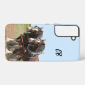 Mooie bruine werkpaard Team aangepaste Initialen Samsung Galaxy Hoesje (Achterkant horizontaal)