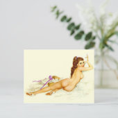 Mooie brunette! meisje briefkaart (Staand voorkant)