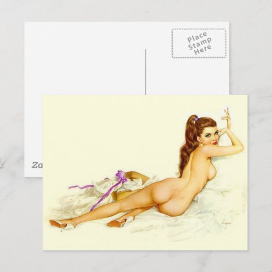 Mooie brunette!  meisje briefkaart (Voorkant / Achterkant)