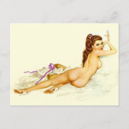 Mooie brunette! meisje briefkaart