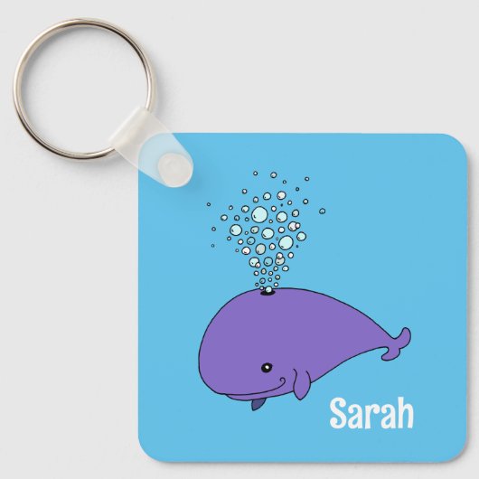Mooie Bubbel Walvis Gepersonaliseerde Sleutelhange Sleutelhanger (Voorkant)