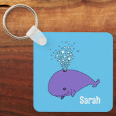 Mooie Bubbel Walvis Gepersonaliseerde Sleutelhange Sleutelhanger (Voorkant)