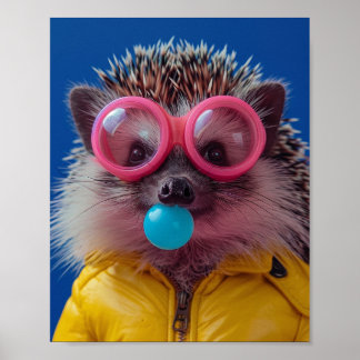 Mooie Bubbelgom Egel Wees Aardig Whimsical Kunst a Poster