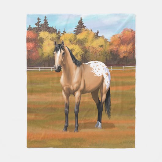Mooie Buckskin Appaloosa Quarter Horse Fleece Deken (Voorkant)