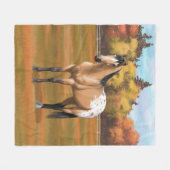 Mooie Buckskin Appaloosa Quarter Horse Fleece Deken (Voorkant (Horizontaal))