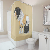 Mooie Buckskin Pinto Gypsy Vanner Draft Horse Douchegordijn (In situ)