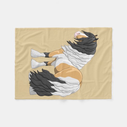 Mooie Buckskin Pinto Gypsy Vanner Draft Horse Fleece Deken (Voorkant (Horizontaal))