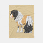 Mooie Buckskin Pinto Gypsy Vanner Draft Horse Fleece Deken (Voorkant)
