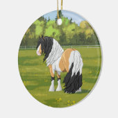Mooie Buckskin Pinto Gypsy Vanner Draft Horse Keramisch Ornament (Links)