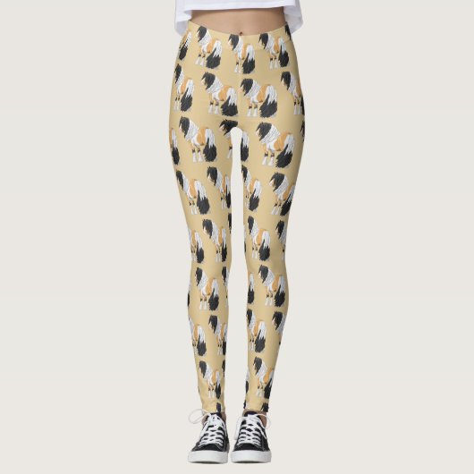 Mooie Buckskin Pinto Gypsy Vanner Draft Horse Leggings (Voorkant)