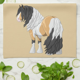 Mooie Buckskin Pinto Gypsy Vanner Draft Horse Theedoek