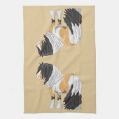 Mooie Buckskin Pinto Gypsy Vanner Draft Horse Theedoek (Verticaal)