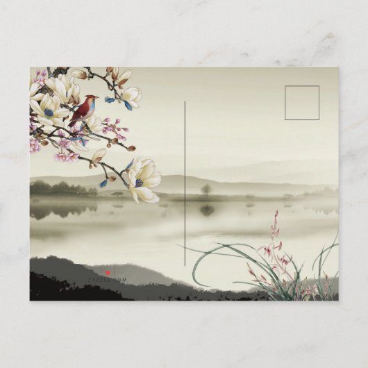 Mooie bucolische scène Vietnamese Rat Jaar 2020 GP Uitnodiging Briefkaart (Achterkant)