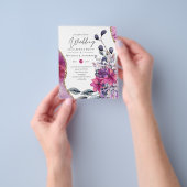 Mooie BUDGET Violet Pink Floral Agate Wedding Flyer (Hand)