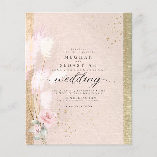 Mooie budgettaire blush Rosegold Pampas Grass (Voorkant)