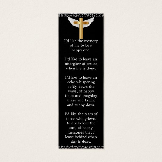 Mooie budgettaire herdenkingsdienst Bladwijzer Mini Visitekaartjes (Achterkant)