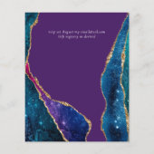 Mooie budgettaire Paarse Blauwgroen Floral Agate W Flyer (Achterkant)