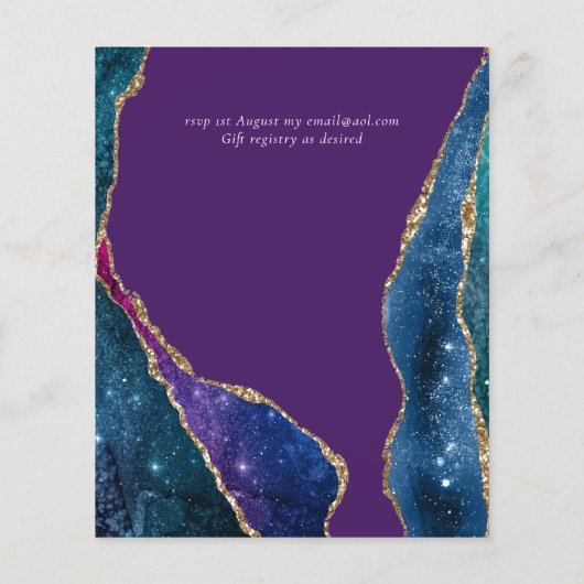 Mooie budgettaire Paarse Blauwgroen Floral Agate W Flyer (Achterkant)