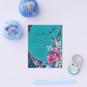 Mooie budgettaire Paarse Blauwgroen Floral Agate W Flyer (Enkel)