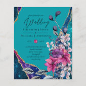 Mooie budgettaire Paarse Blauwgroen Floral Agate W Flyer (Voorkant)