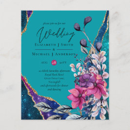 Mooie budgettaire Paarse Blauwgroen Floral Agate W Flyer