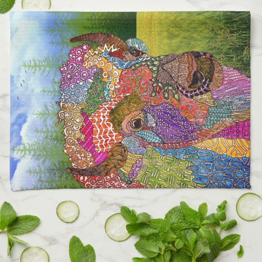 Mooie Buffalo American Bison Kitchen Towel Theedoek (Gevouwen)