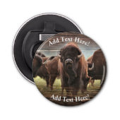Mooie Buffalo Herd Button Flesopener (Voorkant)