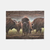 Mooie Buffalo Herd Fleece Deken (Voorkant (Horizontaal))
