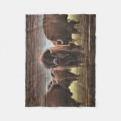 Mooie Buffalo Herd Fleece Deken (Voorkant)