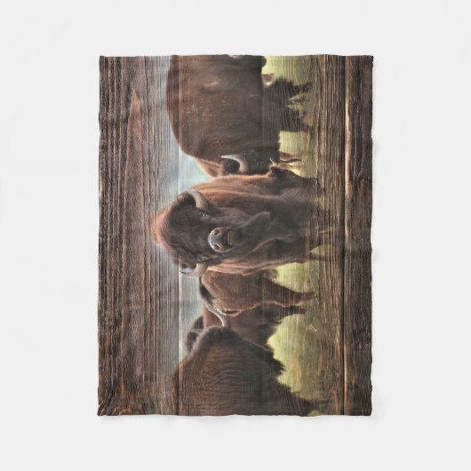Mooie Buffalo Herd Fleece Deken (Voorkant)