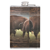 Mooie Buffalo Herd Heupfles (Achterkant)
