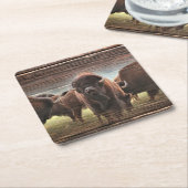Mooie Buffalo Herd Kartonnen Onderzetters (Schuin)