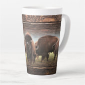 Mooie Buffalo Herd Latte Mok (Rechterhoek)